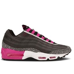 Nike Men's Air Max 95 Premium Tape Midnight Fog Black Pink Running Sneakers, 12